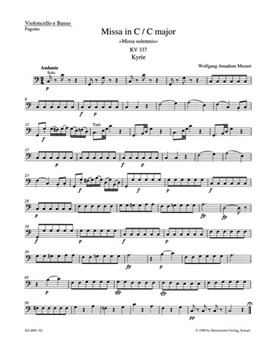 Missa C major K. 337 "Missa solemnis" by Mozart Wolfgang Amadeus for