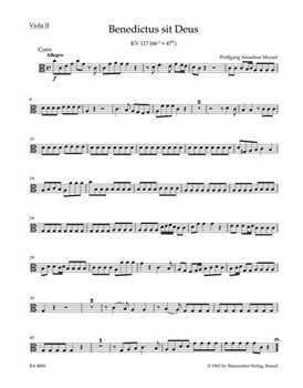 Benedictus sit Deus K. 117 (66a=47b) by Mozart Wolfgang Amadeus for
