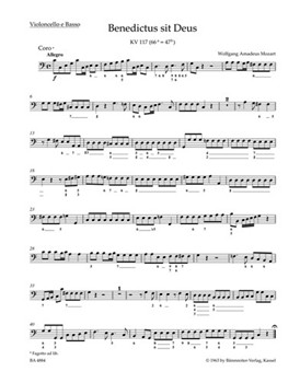 Benedictus sit Deus K. 117 (66a=47b) by Mozart Wolfgang Amadeus for