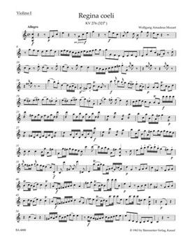 Regina coeli C major K. 276 (321b) by Mozart Wolfgang Amadeus for