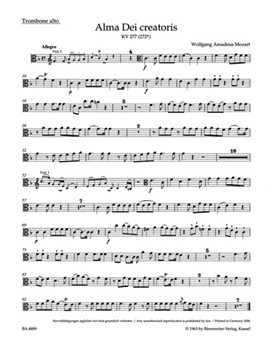 Alma Dei creatoris K. 277 (272a) -Offertorium de B.V. Maria- by Mozart Wolfgang Amadeus for