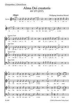Alma Dei creatoris K. 277 (272a) -Offertorium de B.V. Maria- by Mozart Wolfgang Amadeus for SSolo/ASol