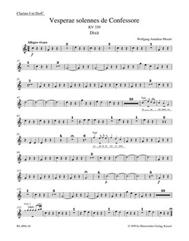 Vesperae solennes de Confessore K. 339 by Mozart Wolfgang Amadeus for