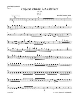 Vesperae solennes de Confessore K. 339 by Mozart Wolfgang Amadeus for