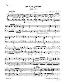 Exsultate Jubilate by Mozart Wolfgang Amadeus for Organ