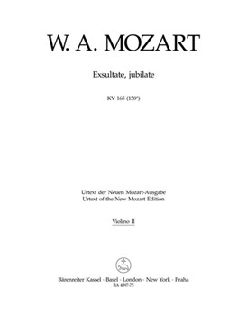 Exsultate Jubilate by Mozart Wolfgang Amadeus for Violin 2