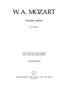 Exsultate Jubilate by Mozart Wolfgang Amadeus for Cello/Bass