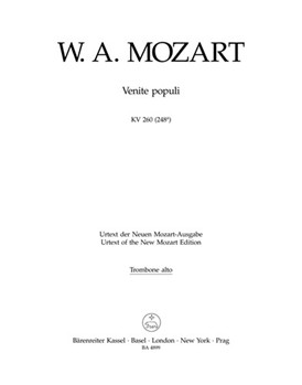 Venite populi K. 260 (248a) -Offertorium de venerabili sacramento- by Mozart Wolfgang Amadeus for