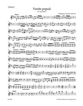 Venite populi K. 260 (248a) -Offertorium de venerabili sacramento- by Mozart Wolfgang Amadeus for