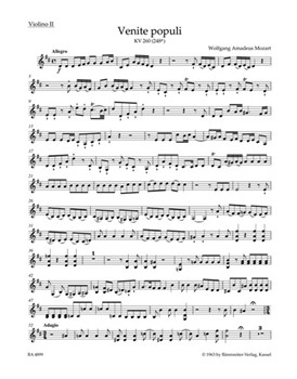 Venite populi K. 260 (248a) -Offertorium de venerabili sacramento- by Mozart Wolfgang Amadeus for