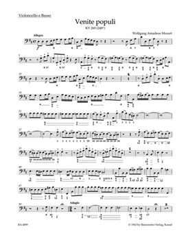 Venite populi K. 260 (248a) -Offertorium de venerabili sacramento- by Mozart Wolfgang Amadeus for