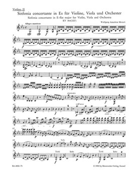 Sinfonia concertante for Violin Viola and Orchestra E-flat major K. 364 (320d) by Mozart Wolfgang Amadeus for