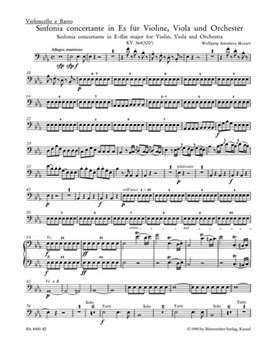 Sinfonia concertante for Violin Viola and Orchestra E-flat major K. 364 (320d) by Mozart Wolfgang Amadeus for