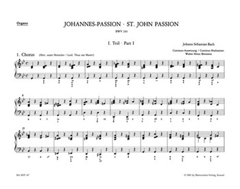 St John Passion BWV 245 by Bach Johann Sebastian - Mendel Arthur - for Organ Part