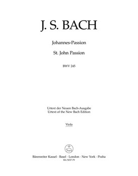 St John Passion BWV 245 by Bach Johann Sebastian - Mendel Arthur - for Viola Part