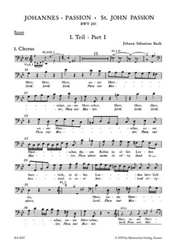 St John Passion BWV 245 by Bach Johann Sebastian - Mendel Arthur - for Bass Vocal