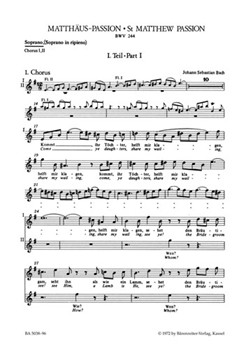 St. Matthew Passion BWV 244 by Bach Johann Sebastian for