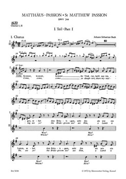 St. Matthew Passion BWV 244 by Bach Johann Sebastian for