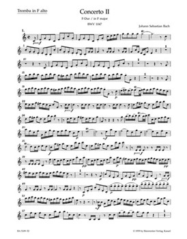 Concerto No. 2 F major BWV 1047 by Bach Johann Sebastian for