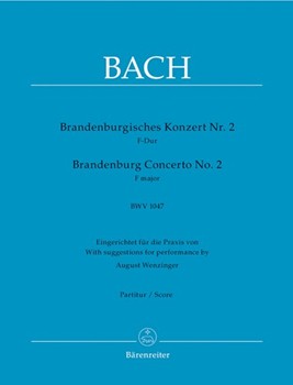 Brandenburg Concerto No2 In F (bwv1047) by Bach Johann Sebastian - Besseler Heinrich/w - for Recorder-A