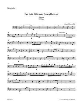 Der Geist hilft unser Schwachheit auf BWV 226 -Motet for two vier-part Mixed choirs and instruments- by Bach Johann Sebastian for