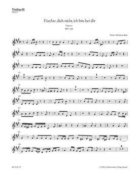 Fuerchte dich nicht ich bin bei dir for two four-part Mixed choirs A major BWV 228 -Motet- by Bach Johann Sebastian for