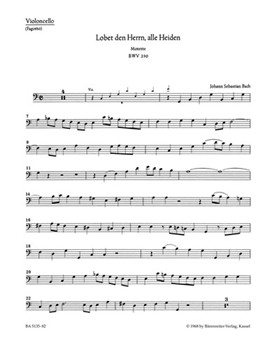 Lobet den Herrn alle Heiden BWV 230 -Motet for vier-Part Mixed Choir- by Bach Johann Sebastian for