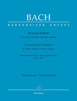 Concerto In D Minor Bwv 1052 by Bach Johann Sebastian for Violin and Piano