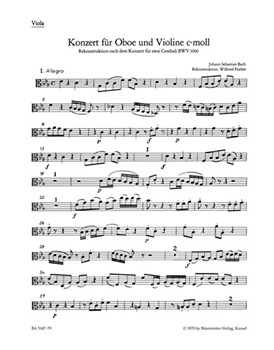 Concerto for Oboe Violin Strings and Basso Continuo C minor -Reconstruction of a lost solo concert by Bach Johann Sebastian for