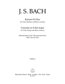 Concerto for Viola Strings and Basso continuo E-flat major -Reconstruction after the Cantatas BWV 1 by Bach Johann Sebastian for