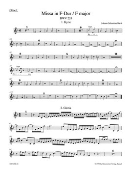 Mass F major BWV 233 "Lutheran Mass 1" by Bach Johann Sebastian for