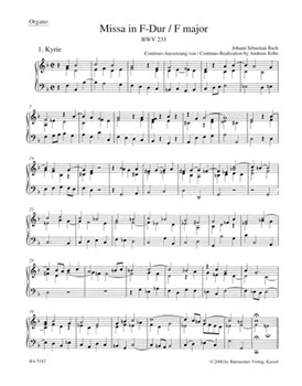 Mass F major BWV 233 "Lutheran Mass 1" by Bach Johann Sebastian for