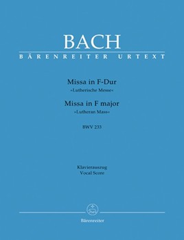 Mass In F Major Bwv233 by Bach Johann Sebastian - Kohs Andreas - for SATB Vocal Score