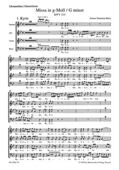 Mass G minor BWV 235 "Lutheran Mass 3" by Bach Johann Sebastian for ASolo/TSol