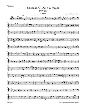 Mass G major BWV 236 "Lutheran Mass 4" by Bach Johann Sebastian for
