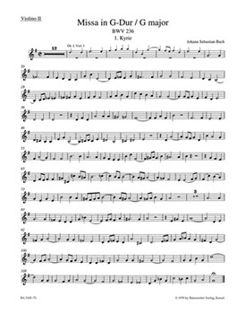 Mass G major BWV 236 "Lutheran Mass 4" by Bach Johann Sebastian for