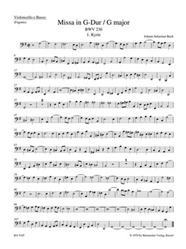 Mass G major BWV 236 "Lutheran Mass 4" by Bach Johann Sebastian for