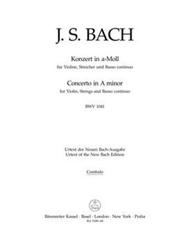 Concerto In A minor BWV1041 - BC/Harpsichord part by Bach Johann Sebastian for Bass ClefHarps