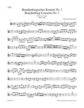 Brandenburg Concerto No. 1 and Original Version "Sinfonia" F major BWV 1046 BWV 1046a by Bach Johann Sebastian for
