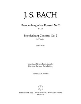 Brandenburg Concerto Nr. 2 F major BWV 1047 by Bach Johann Sebastian for
