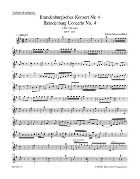 Brandenburg Concerto Nr. 4 G major BWV 1049 by Bach Johann Sebastian for