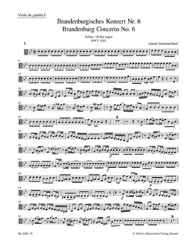 Brandenburg Concerto Nr. 6 B flat-major BWV 1051 by Bach Johann Sebastian for