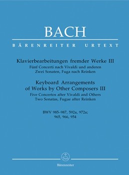 5 Concertos After Vivaldi & Others Bk3 by Bach Johann Sebastian for Piano