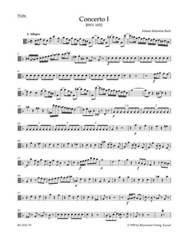 Concerto for Harpsichord and Strings no. 1 D minor BWV 1052 by Bach Johann Sebastian - Breig Werner - for Viola