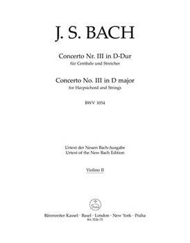 Concerto for Harpsichord and Strings Nr. 3 D major BWV 1054 by Bach Johann Sebastian for