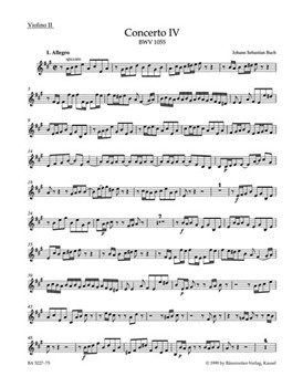 Concerto for Harpsichord and Strings Nr. 4 A major BWV 1055 by Bach Johann Sebastian for