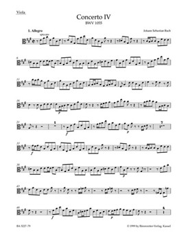 Concerto for Harpsichord and Strings Nr. 4 A major BWV 1055 by Bach Johann Sebastian for