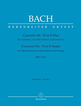 Concerto for Harpsichord two Recorders and Strings Nr. 6 F major BWV 1057 by Bach Johann Sebastian for Harpisc.-s