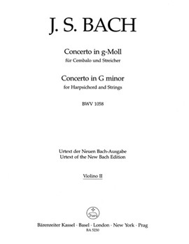Concerto for Harpsichord and Strings G minor BWV 1058 by Bach Johann Sebastian for