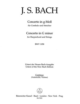 Concerto for Harpsichord and Strings G minor BWV 1058 by Bach Johann Sebastian for